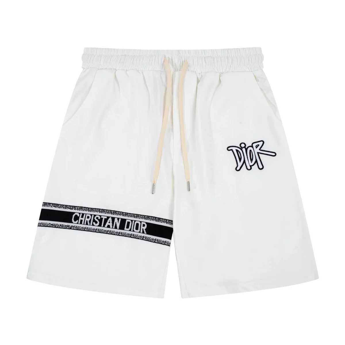 Dior Dior White 'CHRISTAN DIOR' Embroidered Shorts White - 1