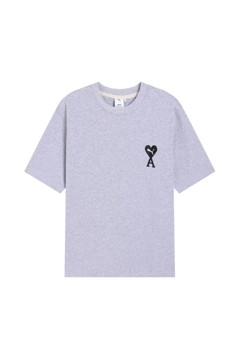 Amiri Amiri AMI Heart Logo T-Shirt Grey Grey - 1