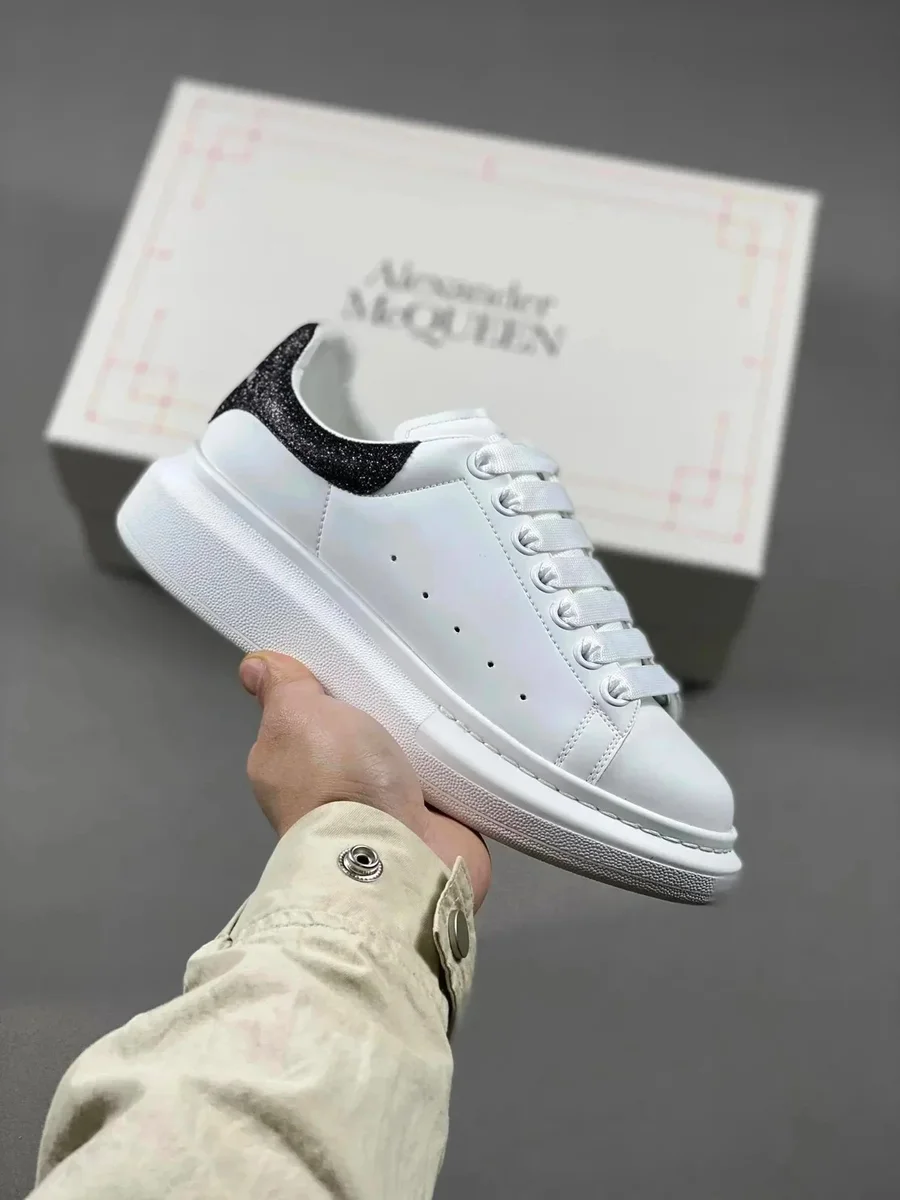 Alexander McQueen Alexander McQueen White/Black Glitter Sneakers White - 1