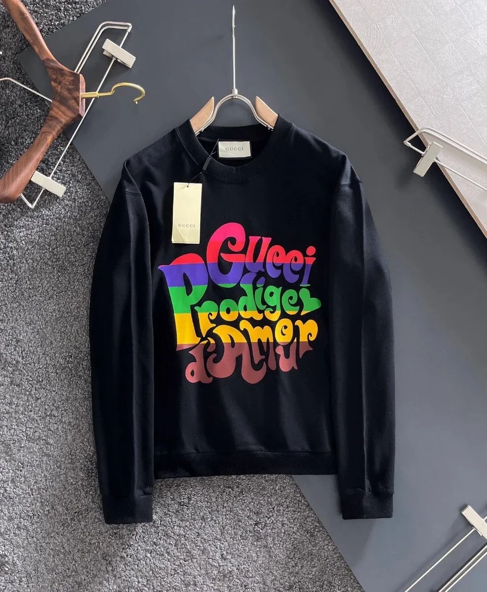 Gucci Gucci Rainbow 'Prodiges d'Amour' Crewneck Sweatshirt Black