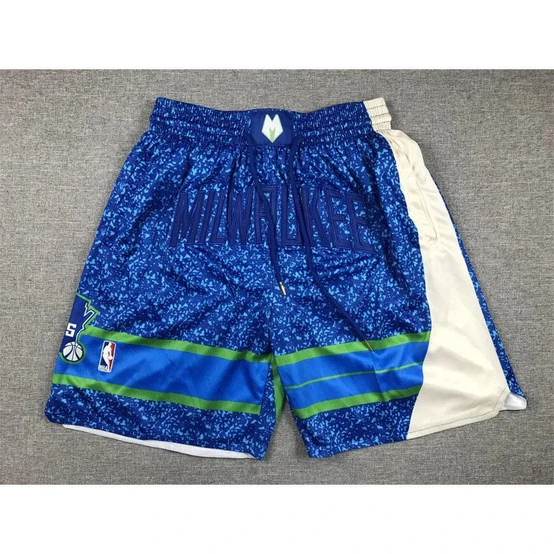 Other Milwaukee Bucks Basketball Shorts Blue Camo Blue - 1