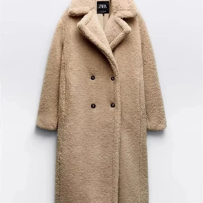 Zara Zara Sand Beige Faux Fur Coat Beige - 1