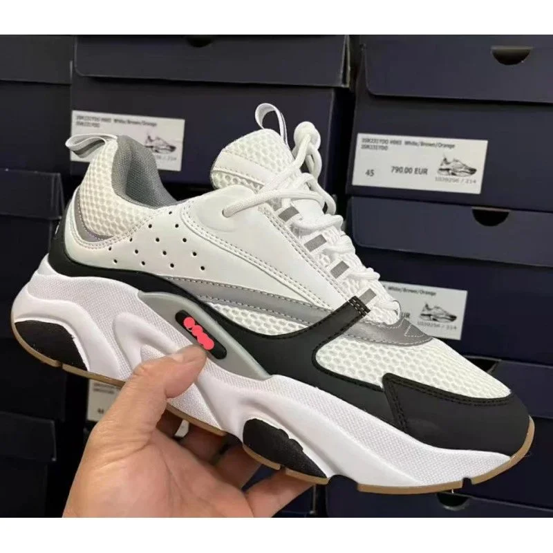 B22 White Grey Silver Sneakers