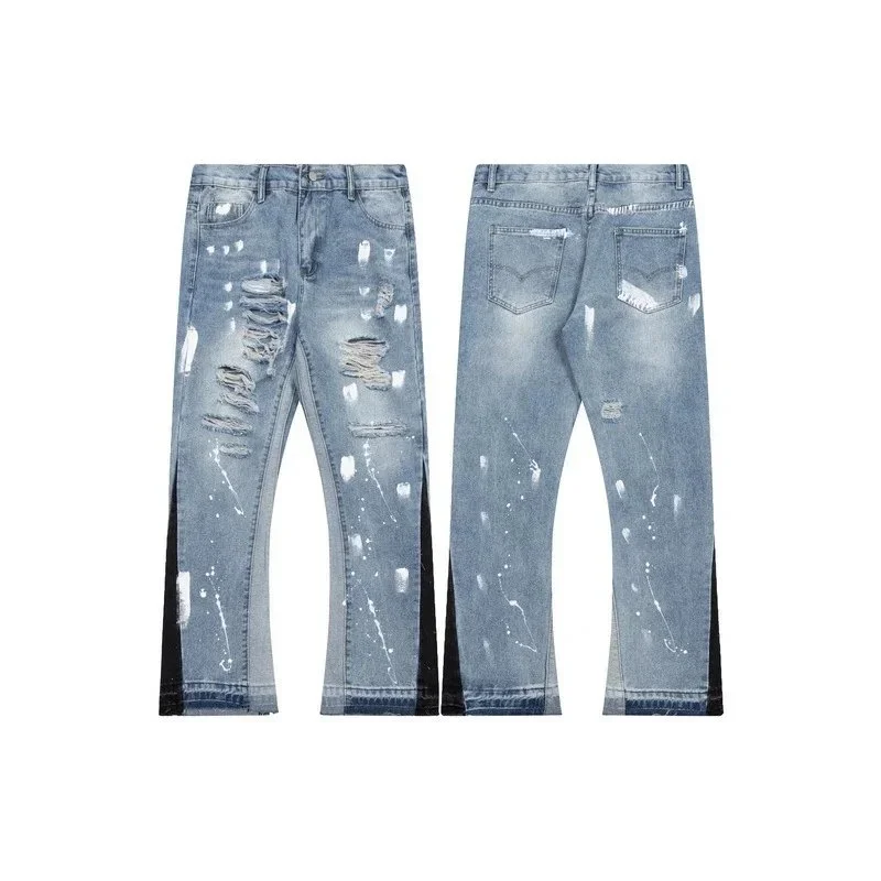 Levi's Levis Paint Splatter Blue Distressed Jeans Blue - 1