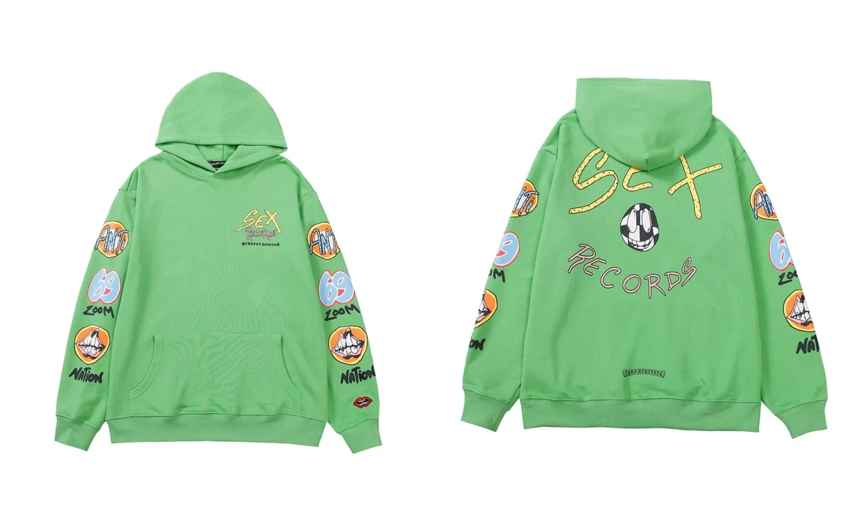 Chrome Hearts Chrome Hearts Lime Green Patchwork Hoodie Green