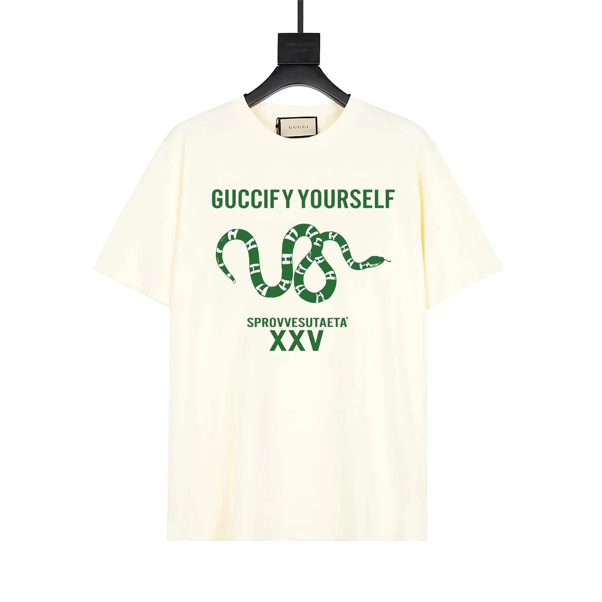 Gucci Gucci GUCCIFY YOURSELF Green Snake T-Shirt Cream Cream - 1