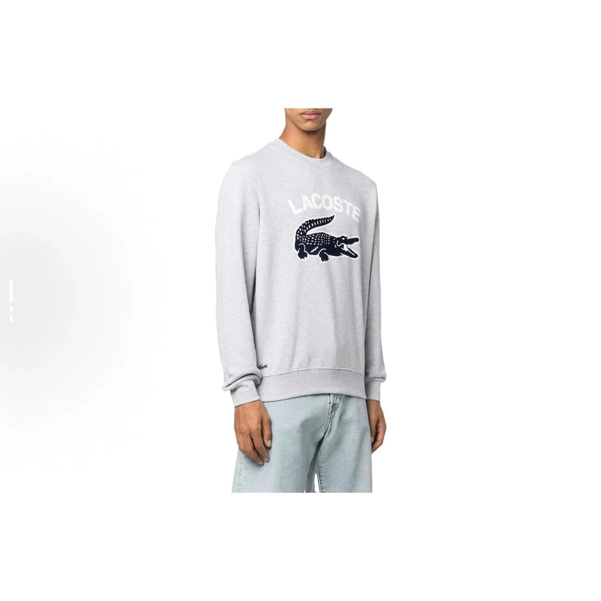 Lacoste Lacoste Classic Crocodile Logo Crewneck Sweatshirt Heather Grey Grey