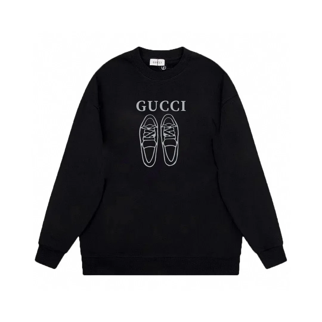 Gucci Gucci Black Oversized Sweatshirt with Shoe Graphic Black