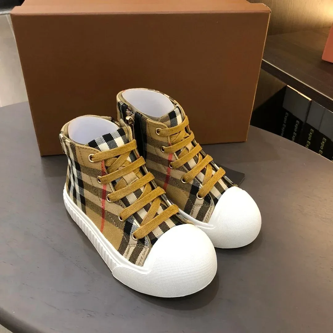 Burberry Burberry Vintage Check High-Top Sneakers Beige/Black/Red Check Multicolor
