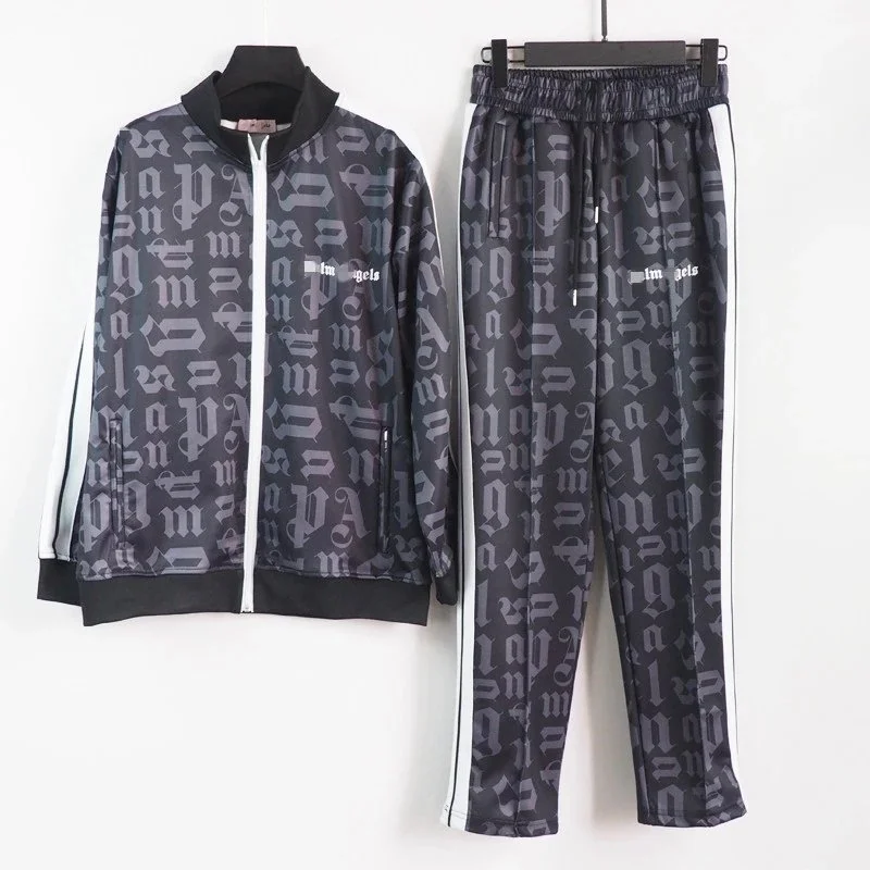 Palm Angels Palm Angels Palm City Full Print Black Tracksuit Set Black