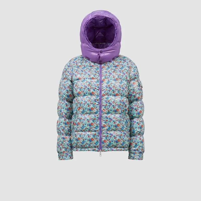 Maison Mihara Yasuhiro Maison Mihara Yasuhiro Floral Print Puffer Jacket Purple Hood Multicolor - 1