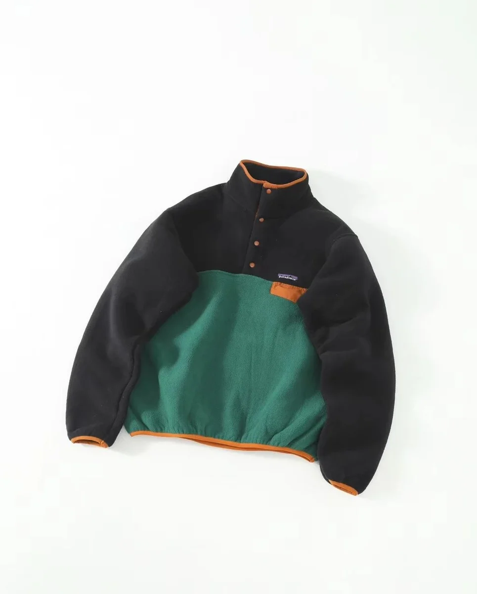Patagonia Patagonia Classic Football Black Green Fleece Jacket Green - 1