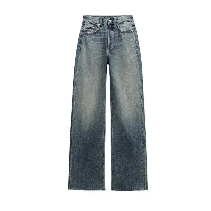 Other Wide Leg Jeans Sea Blue Bottoms Blue - 1