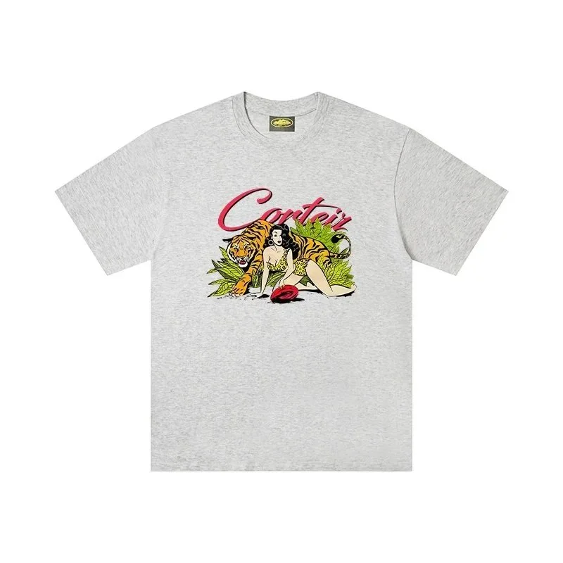 Other Gray Corteiz Tiger Print T-Shirt Grey - 1