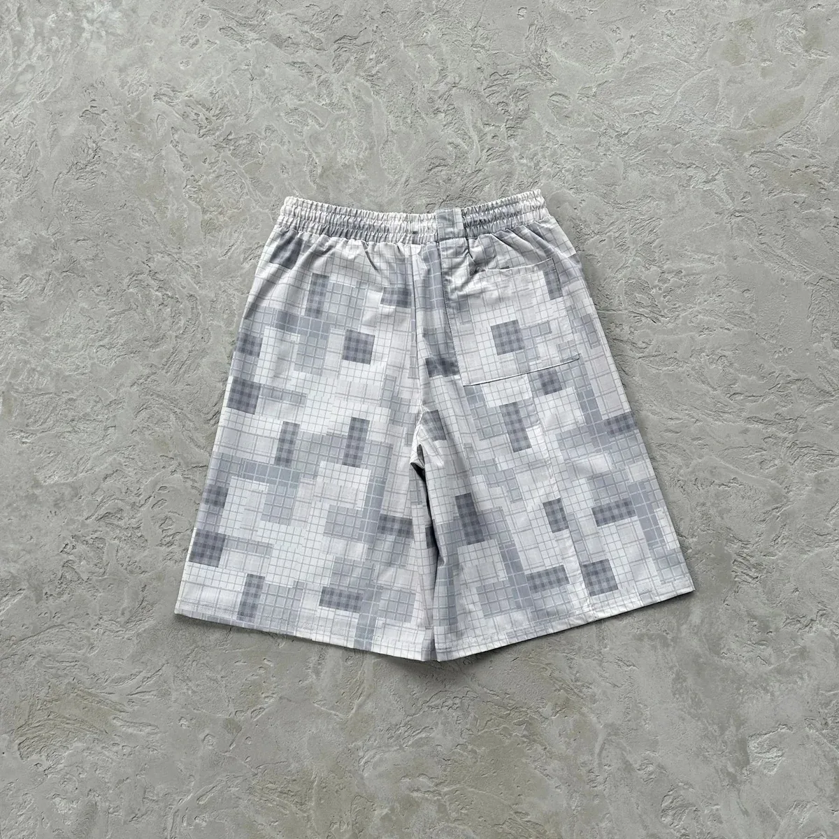 Other Unisex Pixel Grid Shorts Grey - 1