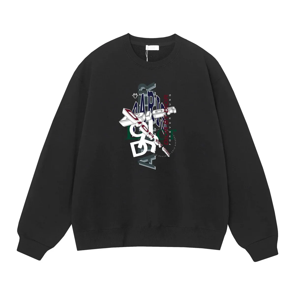 Other Black Graphic Print Crewneck Sweatshirt Black - 1