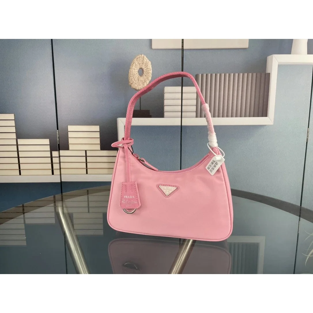 Prada Prada Re-Nylon Pink Hobo Shoulder Bag Pink