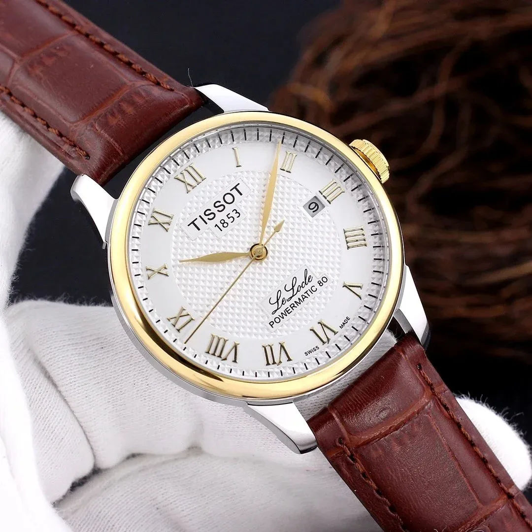 Tissot Tissot Le Locle Powermatic 80 White Dial Brown Leather Watch Brown - 1