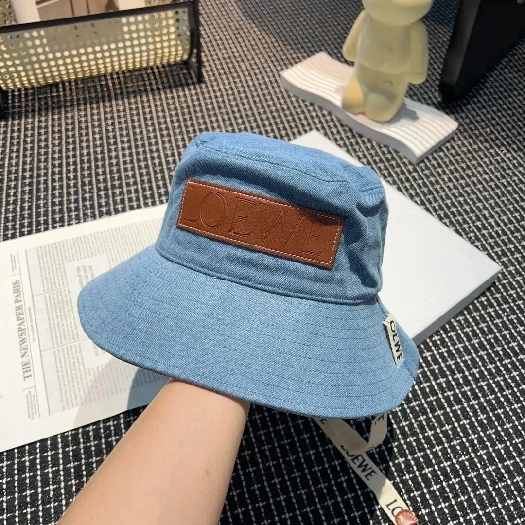 Loewe Loewe Denim Bucket Hat Blue Casual Headwear Blue - 1