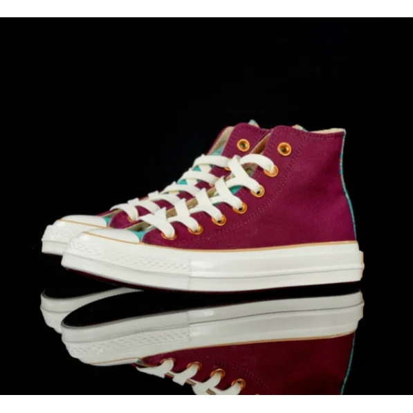 Converse Converse Chuck Taylor All Star Burgundy & Gold High Top Sneakers Red