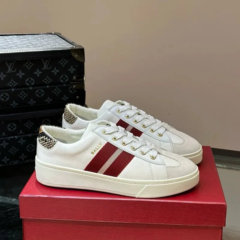 Bally Bally White & Red Leather Sneakers White
