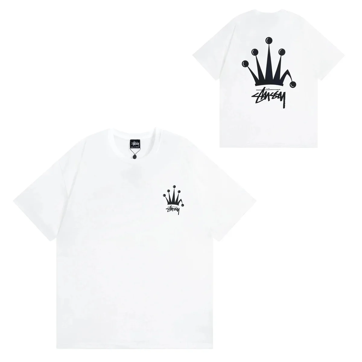Stussy Stussy Crown T-Shirt White Solid T-Shirt White - 1