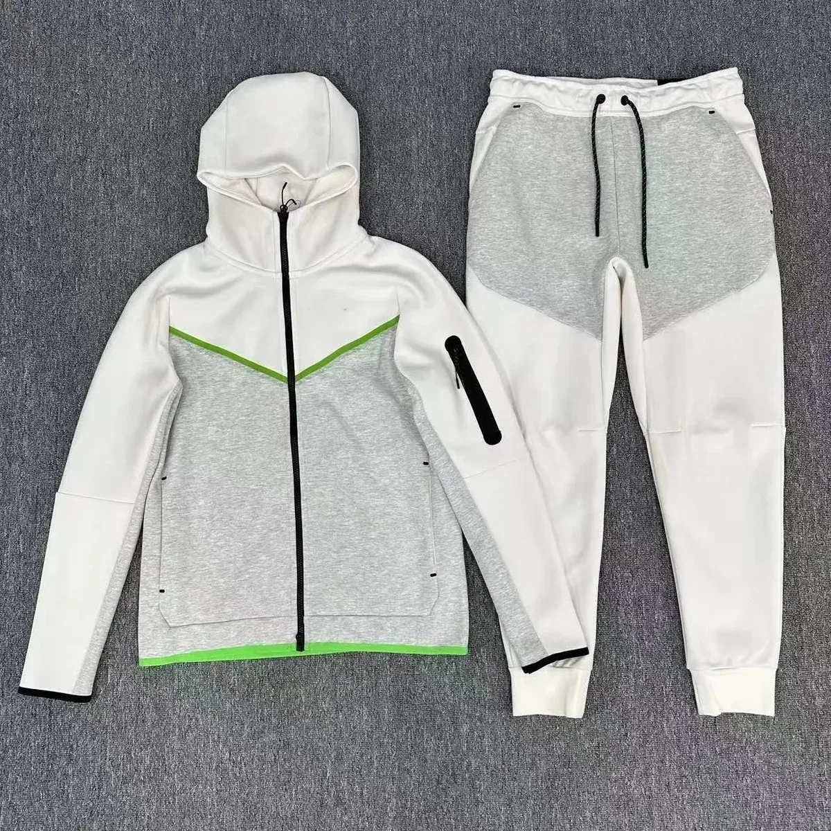 Nike Nike Tech Fleece Co-ord Set White/Grey/Green White