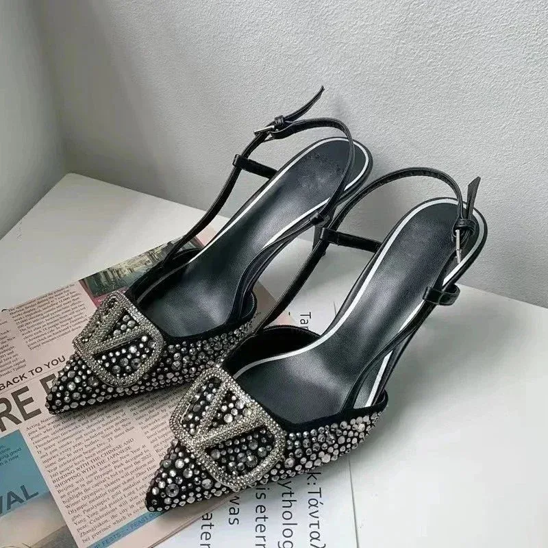 Valentino Valentino Rockstud Black Crystal Heels Black - 1