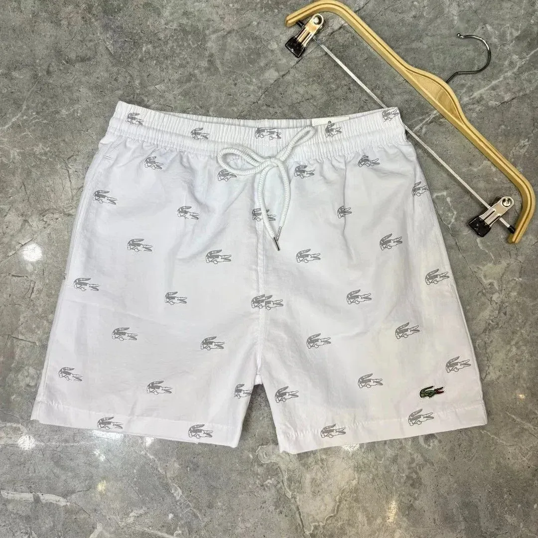 Lacoste Lacoste L09 White Crocodile Print Shorts White - 1