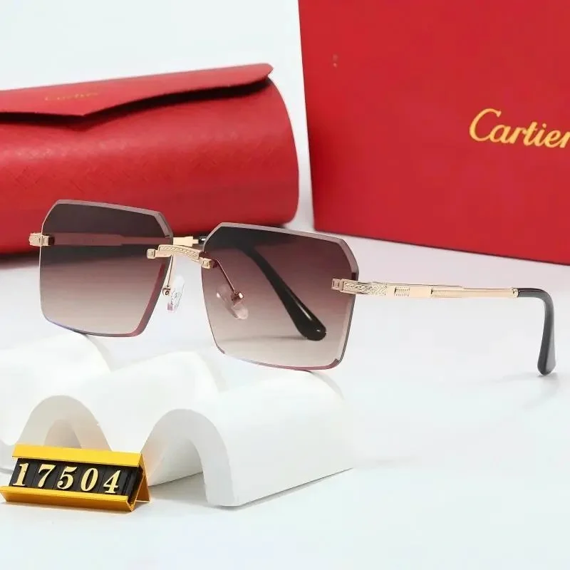 Cartier Cartier Panthère 17504 Gold/Brown Gradient Sunglasses Gold - 1