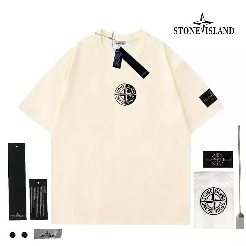 Stone Island Stone Island Cream Logo T-Shirt Cream