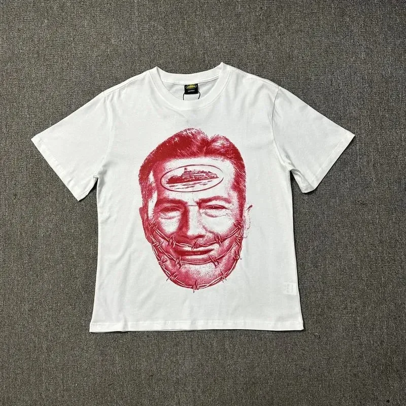 Other White Graphic T-Shirt with Barbed Wire Design White - 1