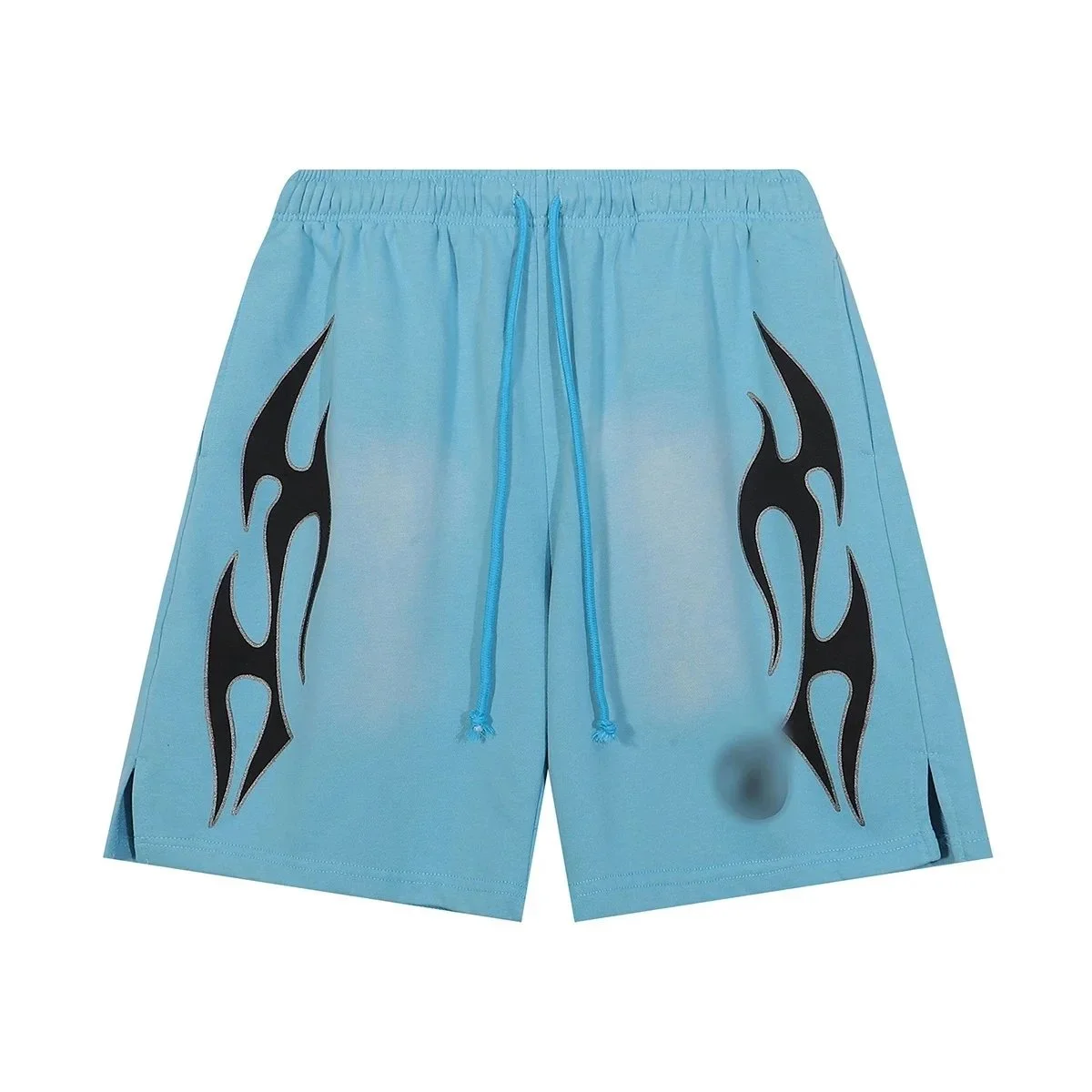Other Blue Flame Print Shorts Casual Blue - 1
