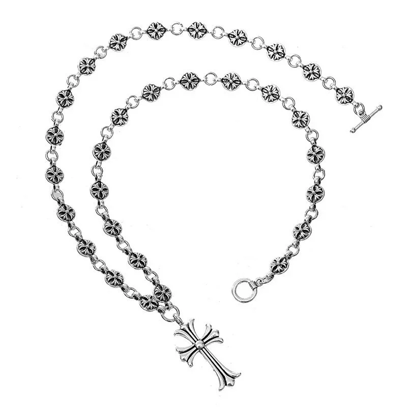 Chrome Hearts Chrome Hearts雕花十字架项链65cm Necklace Silver - 1