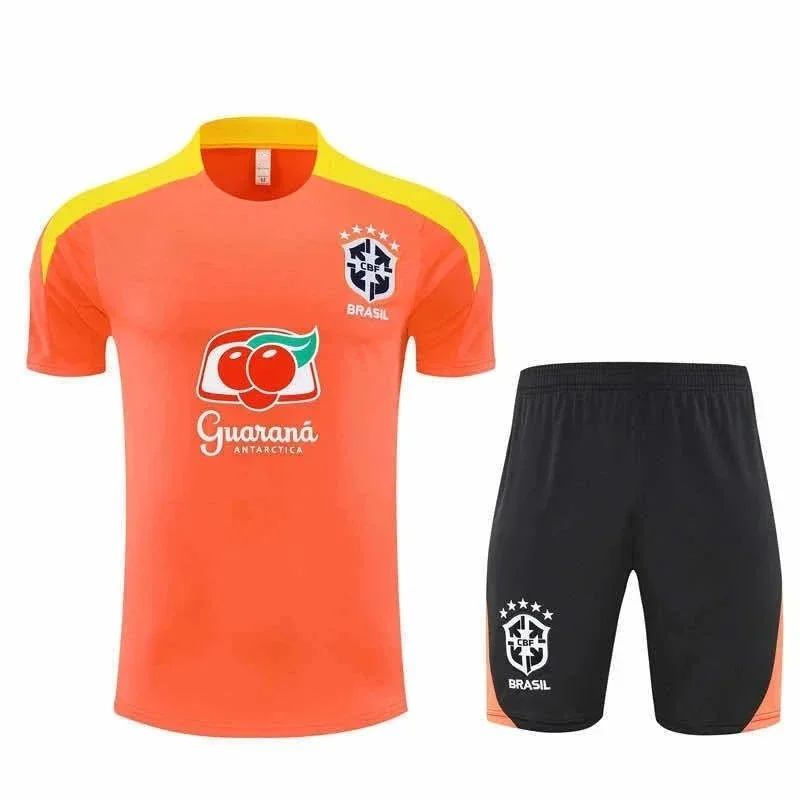 Other Brazil Football Kit Orange & Black Set Orange - 1
