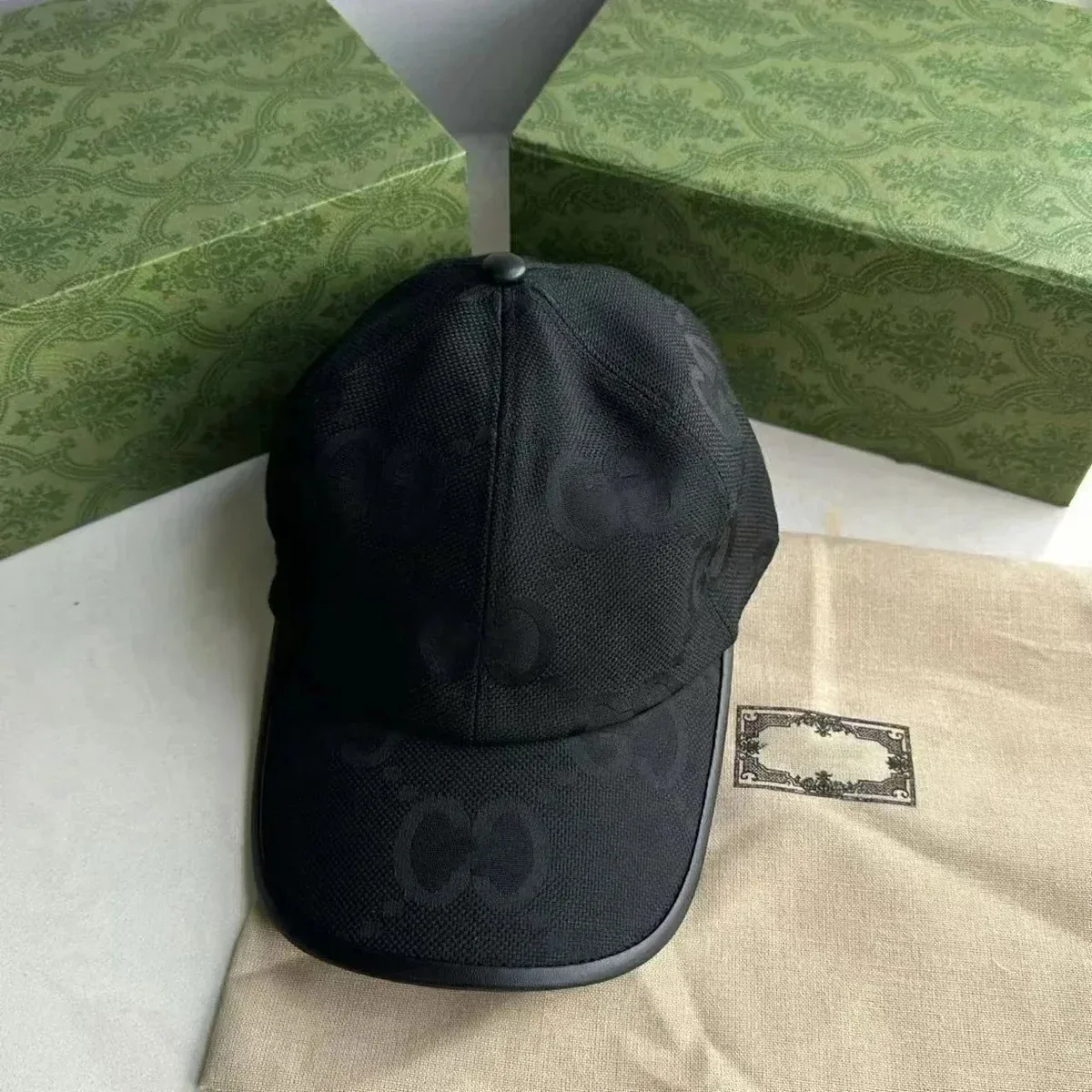 Gucci Gucci GG Supreme Black Monogram Baseball Cap Black
