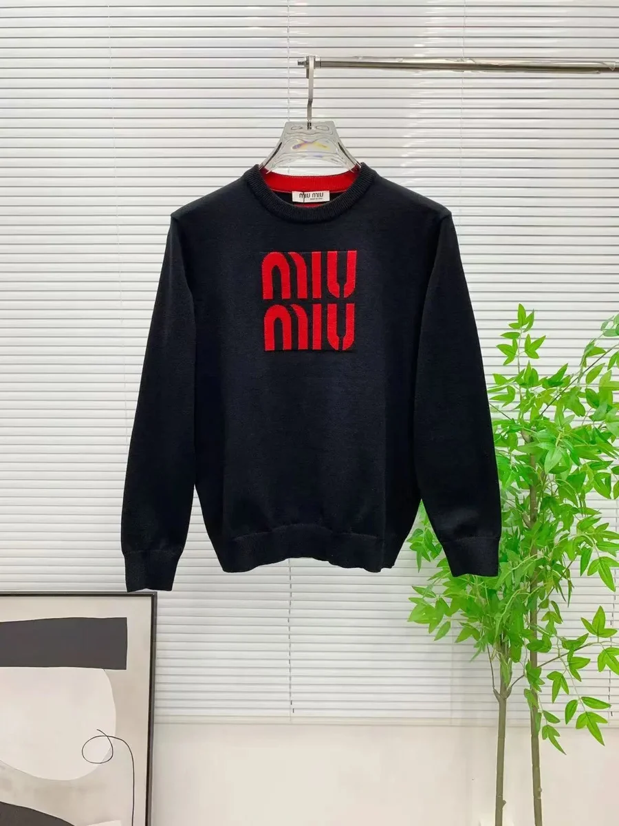 Miu Miu Miu Miu Logo Sweatshirt Black/Red Black