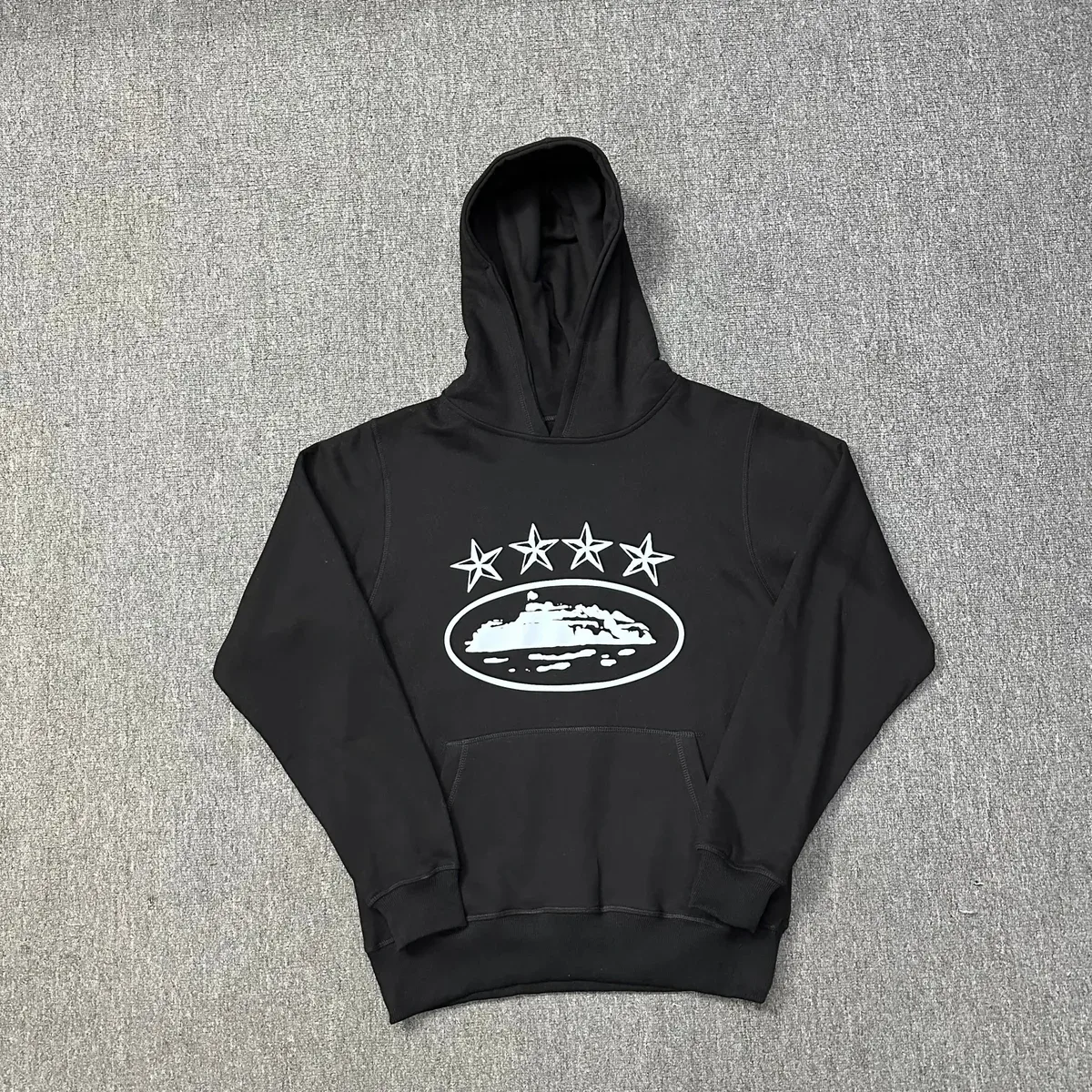 Other Black Hoodie with Star & Island Print Black - 1