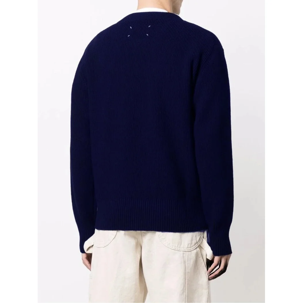Maison Margiela Maison Margiela Navy Ribbed Crewneck Sweater Navy