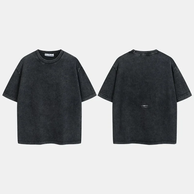 Acne Studios Acne Studios Face Oversized T-Shirt Water Wash Black Black - 1