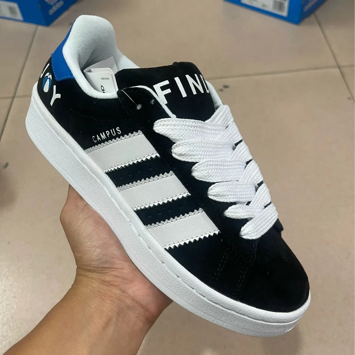 Adidas Adidas Campus Black/White Sneakers Black - 1