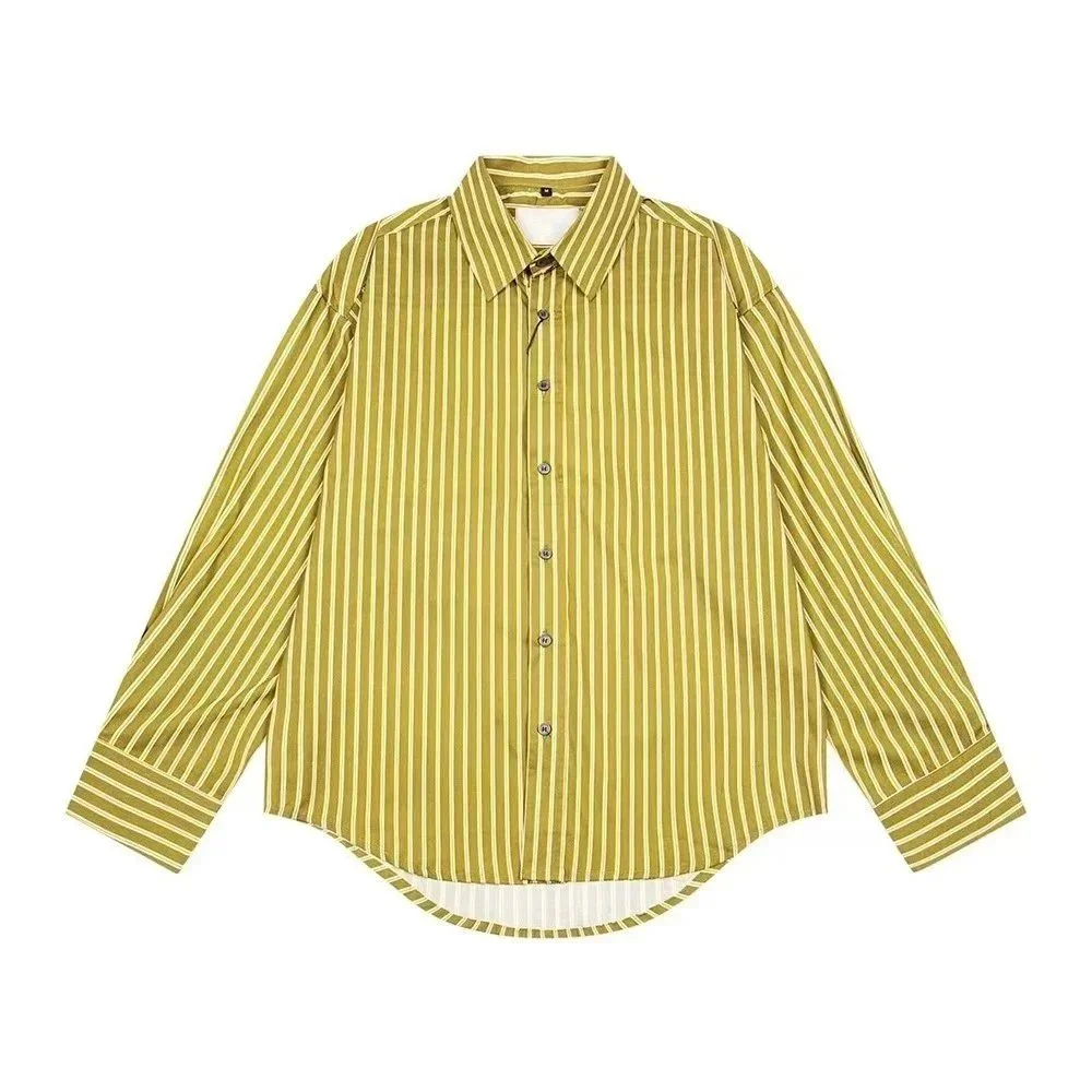 Other Yellow Striped Button Down Shirt Yellow - 1