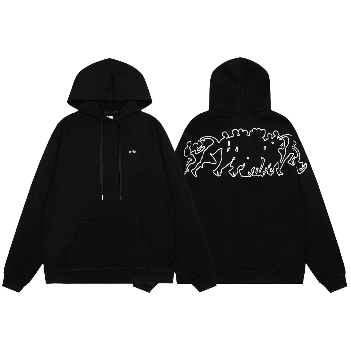 Other Black Arte ART-303 Hoodie with Graphic Print Black - 1