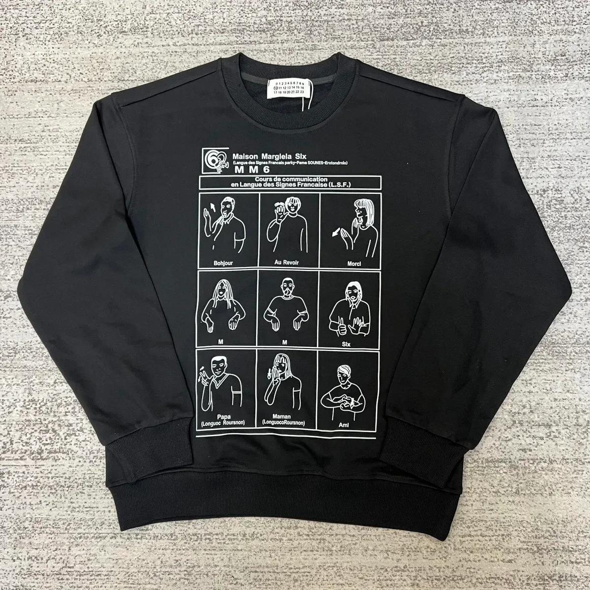 Maison Margiela Maison Margiela Tabi Black Graphic Sweatshirt Black - 1
