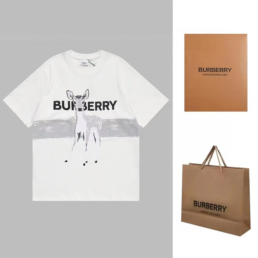 Burberry Burberry White Deer Print T-Shirt White - 1