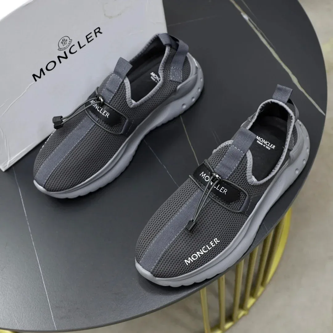 Moncler Moncler Charcoal Grey Slip-On Sneakers Grey