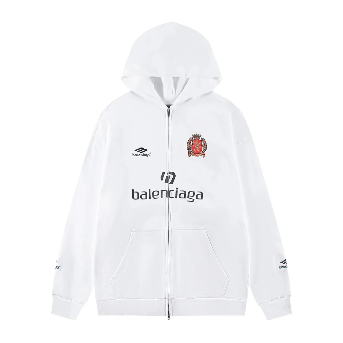 Balenciaga Balenciaga Zip-Up Hoodie White White