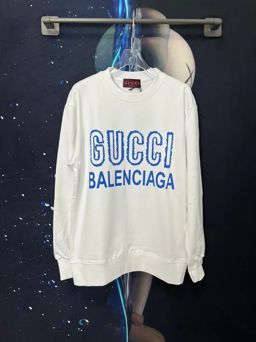 Gucci Gucci White Blue Logo Crewneck Sweatshirt White - 1