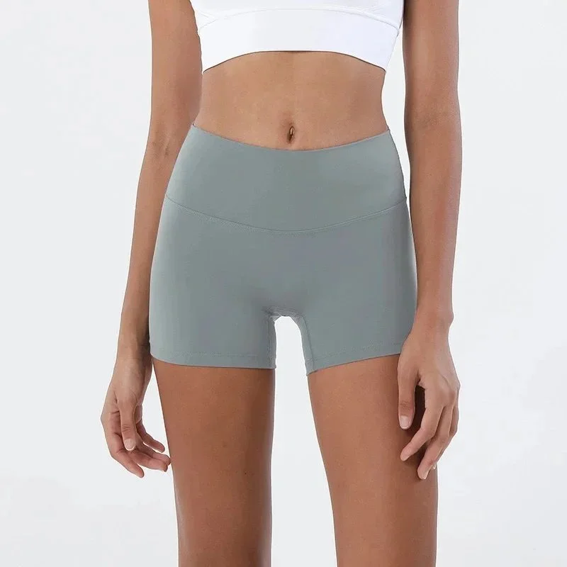 Other Rhinestone Grey High-Waisted Biker Shorts Grey - 1