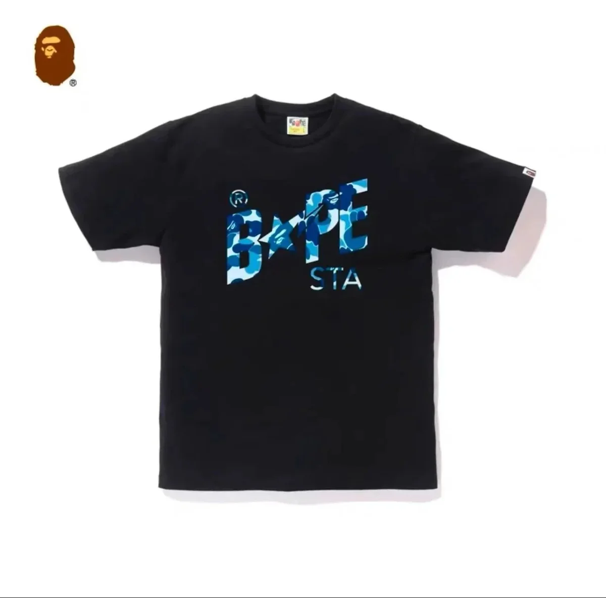 A Bathing Ape A Bathing Ape BAPE STA Black/Blue Camo T-Shirt Black - 1
